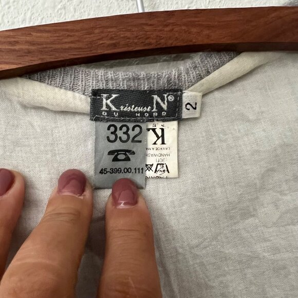 KristenseN Du Nord Gray Cashmere Lined Wrap Long Sleeve Cardigan Sweater Size 2 - Picture 3 of 7